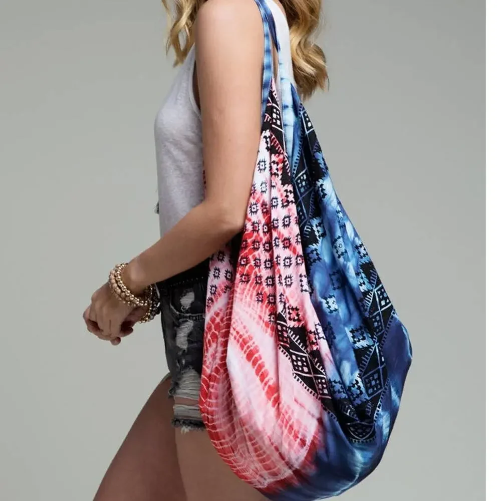 Urbanista American Pie Hand Block Print Cotton Tote Bag